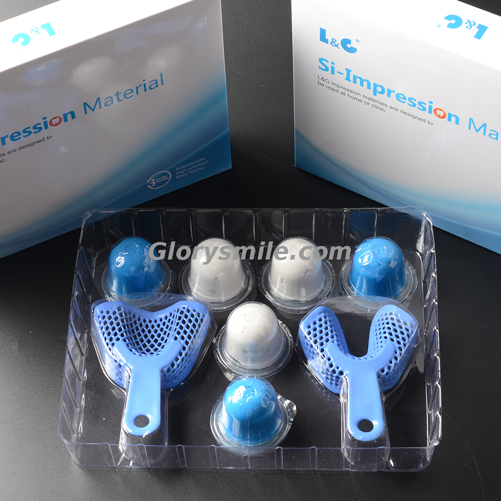GlorySmile Addition Silikon 28g Lichtkörper-Abdruck-Material-Kits mit Tabletts